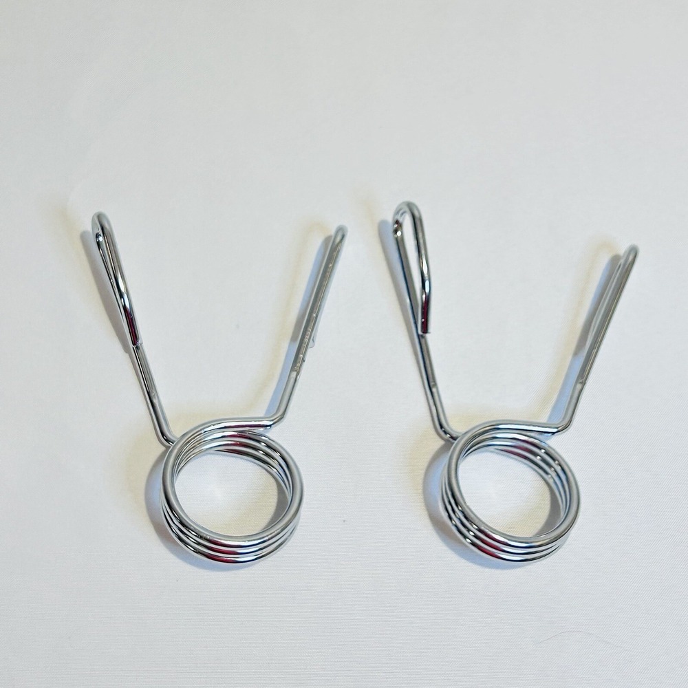 Set of 2 Olympic Bar Pinch Spring Barbell 2 Inch Collars Clips Quick Release
